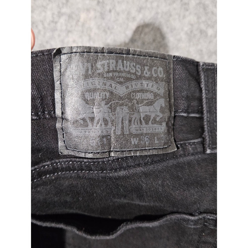 Levis 511 Mens Slim Fit Black Denim Jeans 36x30 - Picture 7 of 9